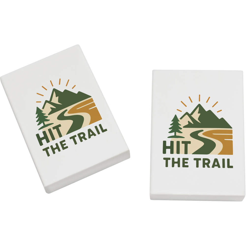 2 x 45mm 'Hiking Hit The Trail' Erasers / Rubbers (ER00050361)