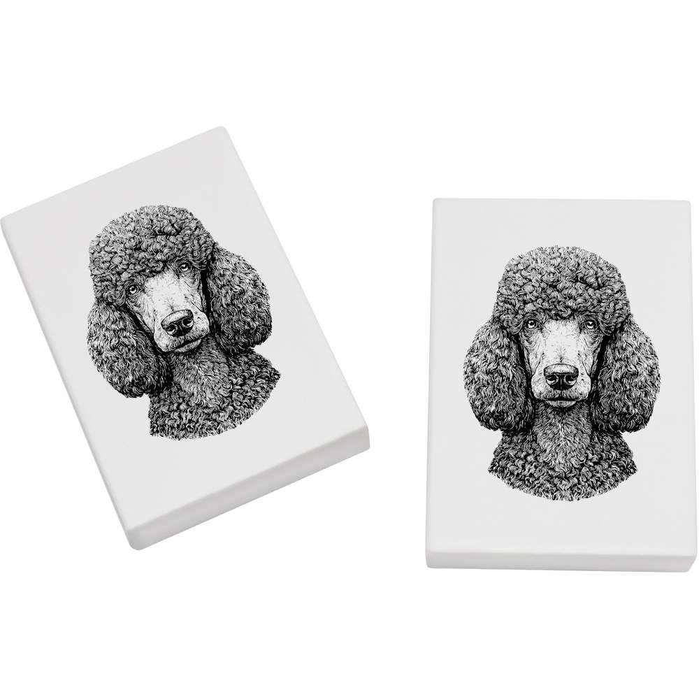 2 x 45mm 'Poodle Portrait' Erasers / Rubbers (ER00050616)