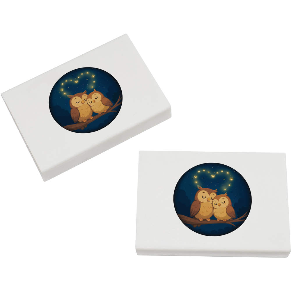 2 x 45mm 'Sweetheart Owls' Erasers / Rubbers (ER00050723)