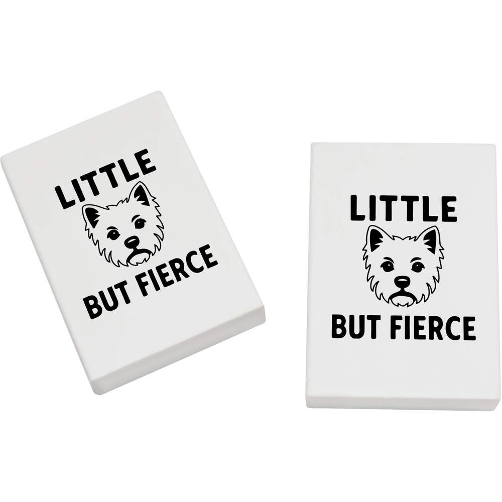 2 x 45mm 'Westie Little But Fierce' Erasers / Rubbers (ER00050801)