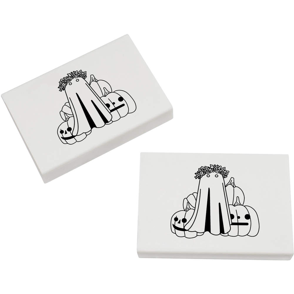 2 x 45mm 'Pumpkin Ghost' Erasers / Rubbers (ER00051750)