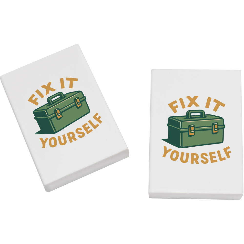 2 x 45mm 'Fix It Yourself Tool Box Home Repair' Erasers / Rubbers (ER00052596)