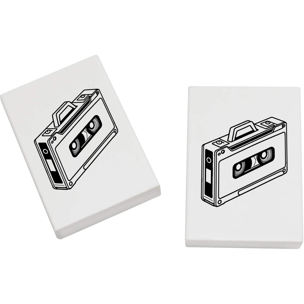 2 x 45mm 'VHS Tape Case' Erasers / Rubbers (ER00054886)