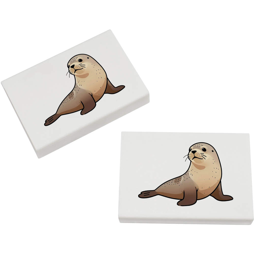 2 x 'Sea Lion Pup' Erasers / Rubbers - 45mm Pencil Erasers for School, Office, Drawing and Stationery Gifts (ER00055256)
