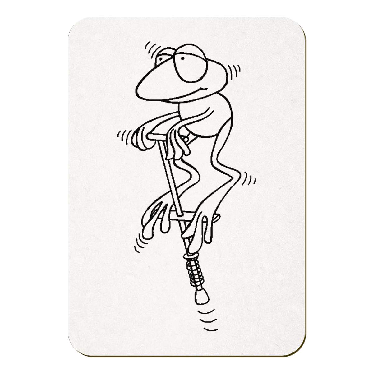 'Frog On Pogo Stick' Rectangular Fridge Magnet - Decorative Refrigerator & Whiteboard Magnet for Home, Kitchen or Office - 70mm x 49mm (FM00039946)