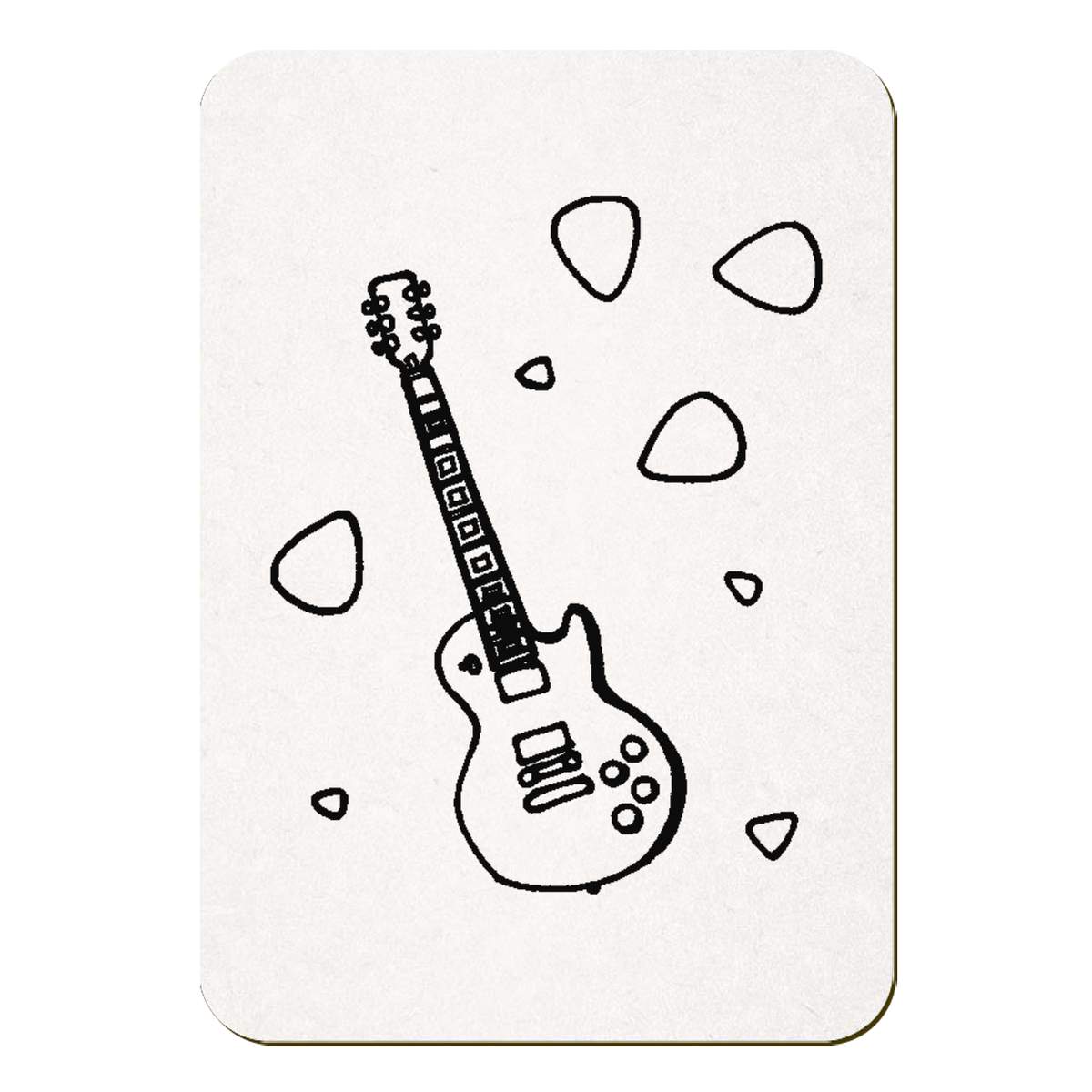 'Guitar' Rectangular Fridge Magnet - Decorative Refrigerator & Whiteboard Magnet for Home, Kitchen or Office - 70mm x 49mm (FM00040954)
