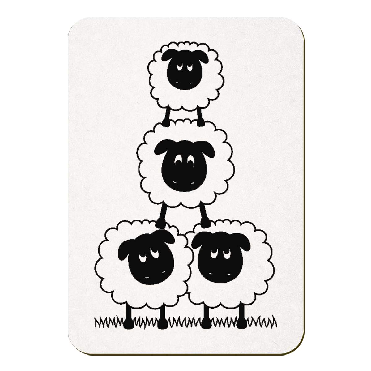 'Sheep Tower' Fridge Magnet - 70mm x 49mm - Farm Animal Pyramid Illustration - Decorative Refrigerator & Whiteboard Magnet for Home, Kitchen or Office (FM00041460)