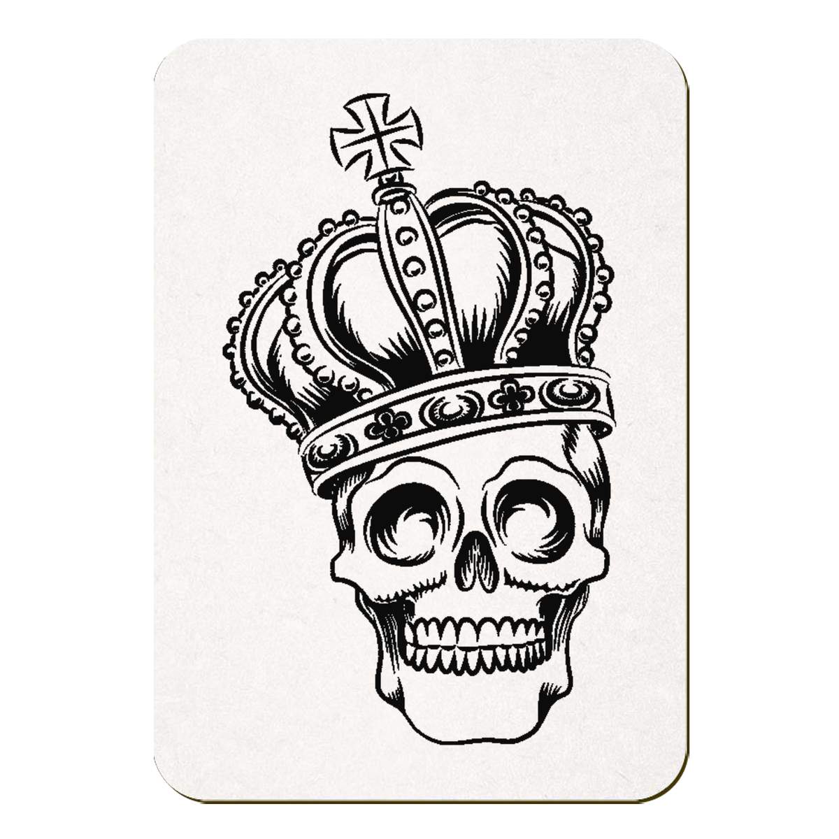 'Skull Wearing A Crown' Rectangular Fridge Magnet - Decorative Refrigerator & Whiteboard Magnet for Home, Kitchen or Office - 70mm x 49mm (FM00041562)