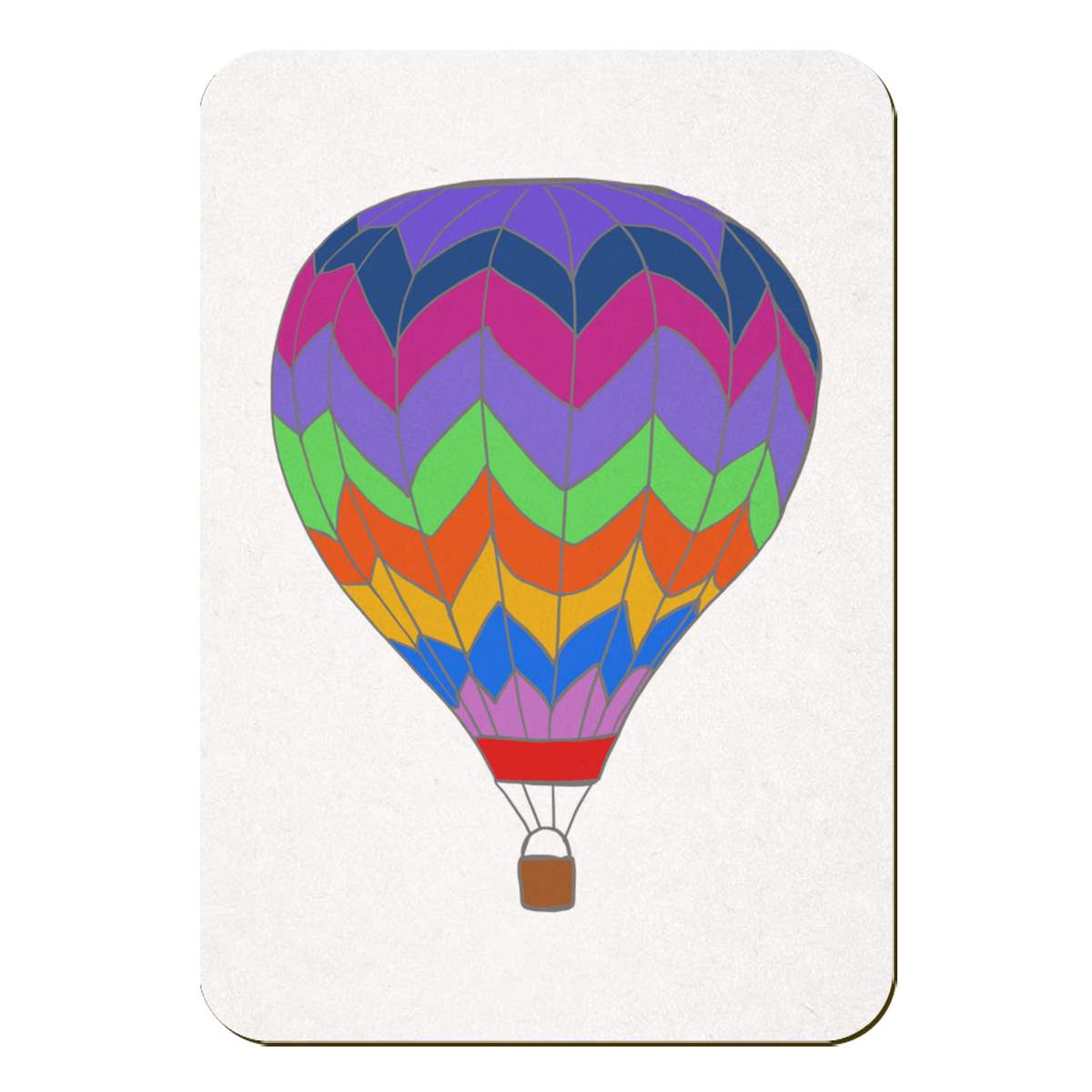 'Hot Air Balloon' Rectangular Fridge Magnet - Decorative Refrigerator & Whiteboard Magnet for Home, Kitchen or Office - 70mm x 49mm (FM00044982)