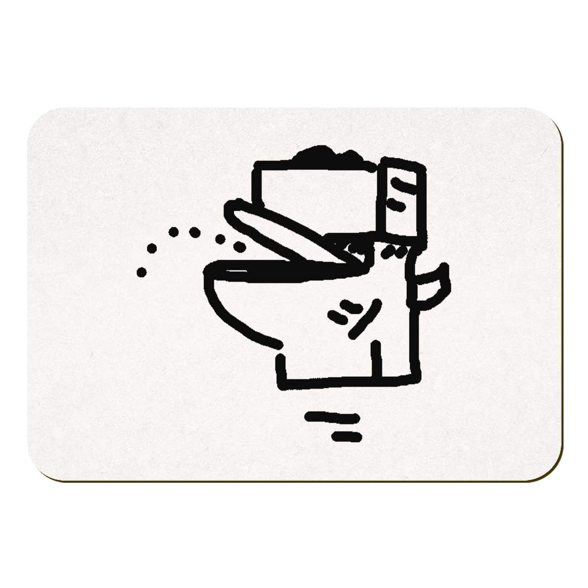 'Toilet' Rectangular Fridge Magnet - Decorative Refrigerator & Whiteboard Magnet for Home, Kitchen or Office - 70mm x 49mm (FM00045074)