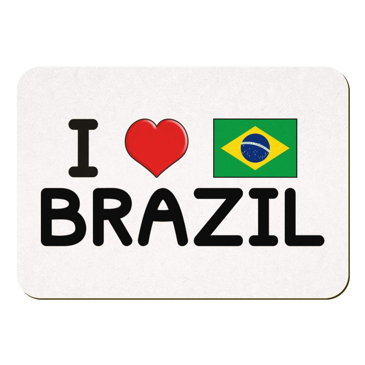 'I Love Brazil' Rectangular Fridge Magnet - Decorative Refrigerator & Whiteboard Magnet for Home, Kitchen or Office - 70mm x 49mm (FM00047355)