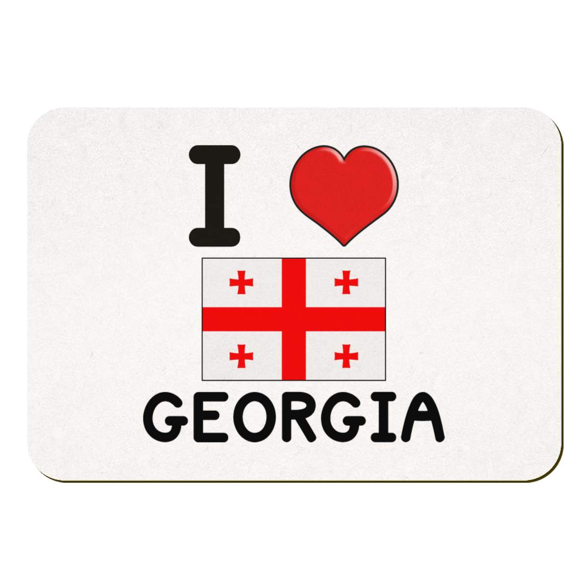 'I Love Georgia' Rectangular Fridge Magnet - Decorative Refrigerator & Whiteboard Magnet for Home, Kitchen or Office - 70mm x 49mm (FM00047514)