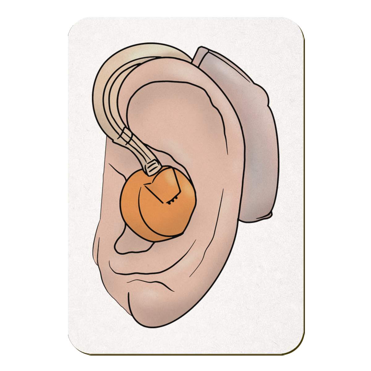 'Hearing Aid' Rectangular Fridge Magnet - Decorative Refrigerator & Whiteboard Magnet for Home, Kitchen or Office - 70mm x 49mm (FM00047955)