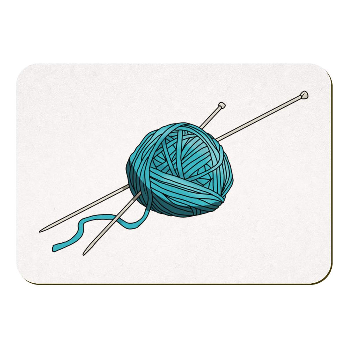 'Wool & Knitting Needles' Rectangular Fridge Magnet - Decorative Refrigerator & Whiteboard Magnet for Home, Kitchen or Office - 70mm x 49mm (FM00049337)