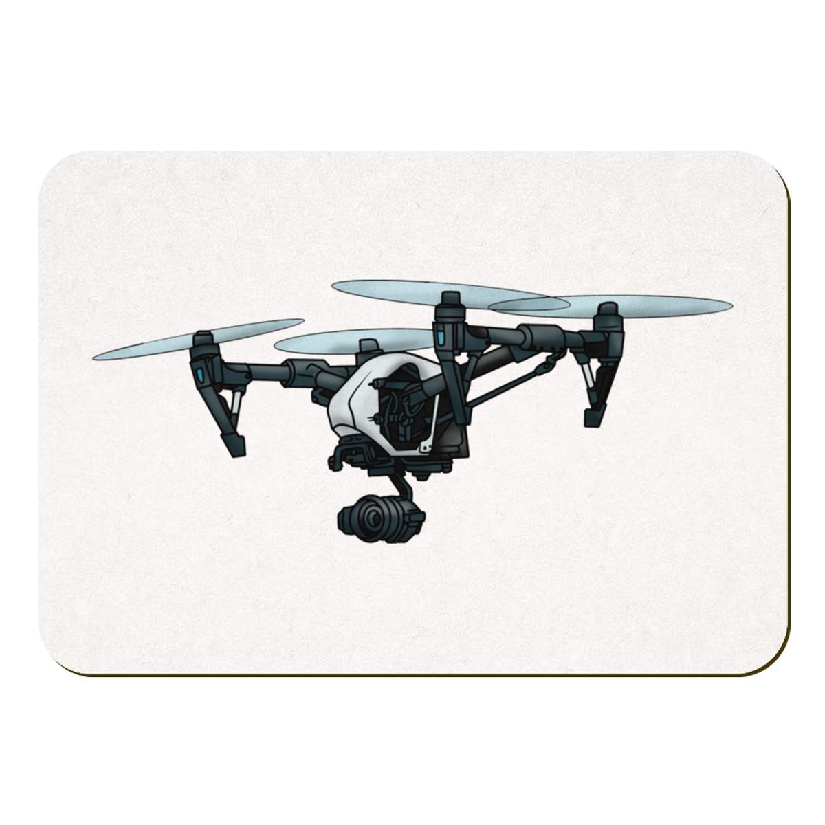 'Camera Drone' Rectangular Fridge Magnet - Decorative Refrigerator & Whiteboard Magnet for Home, Kitchen or Office - 70mm x 49mm (FM00049825)