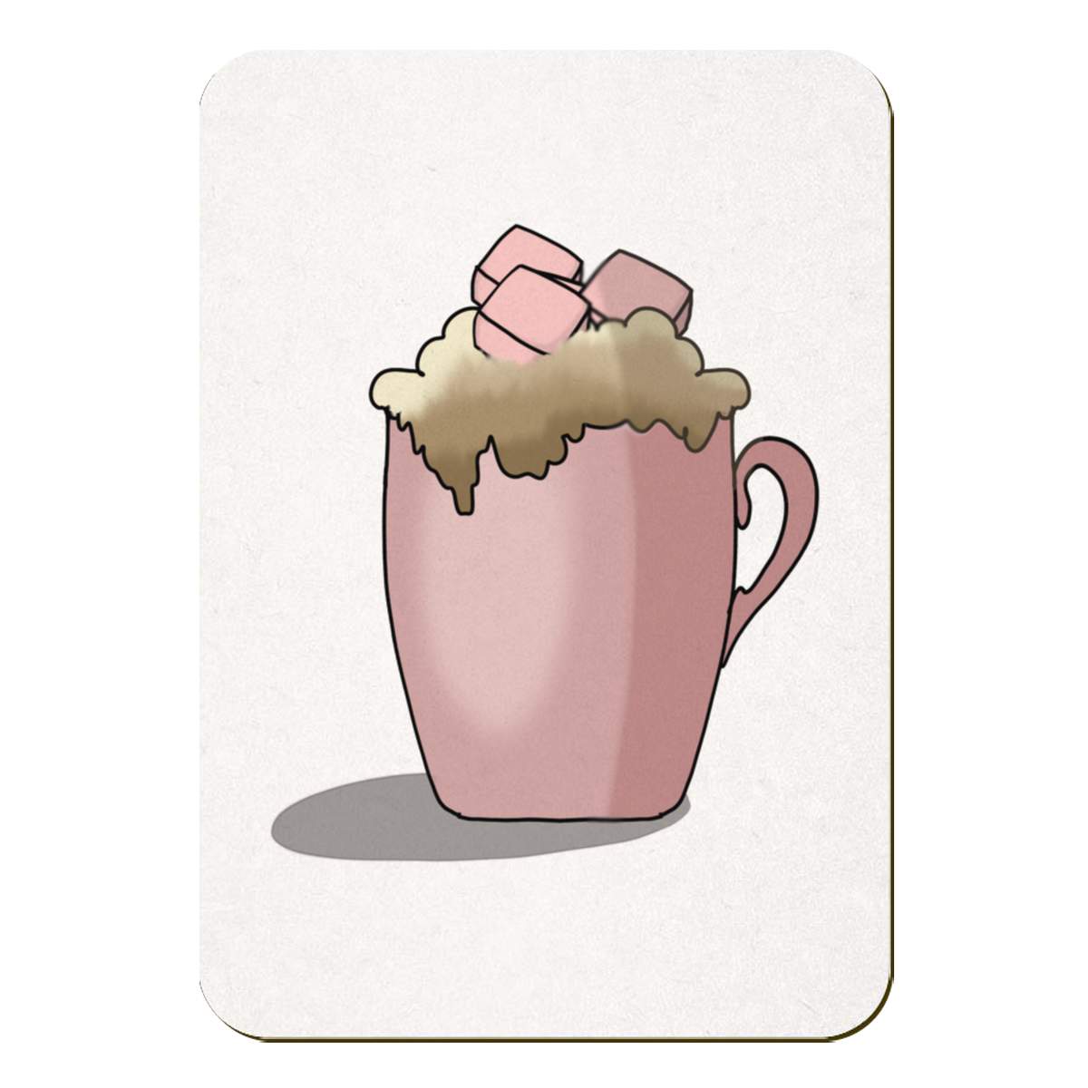 'Hot Chocolate With Marshmallows' Rectangular Fridge Magnet - Decorative Refrigerator & Whiteboard Magnet for Home, Kitchen or Office - 70mm x 49mm (FM00051950)