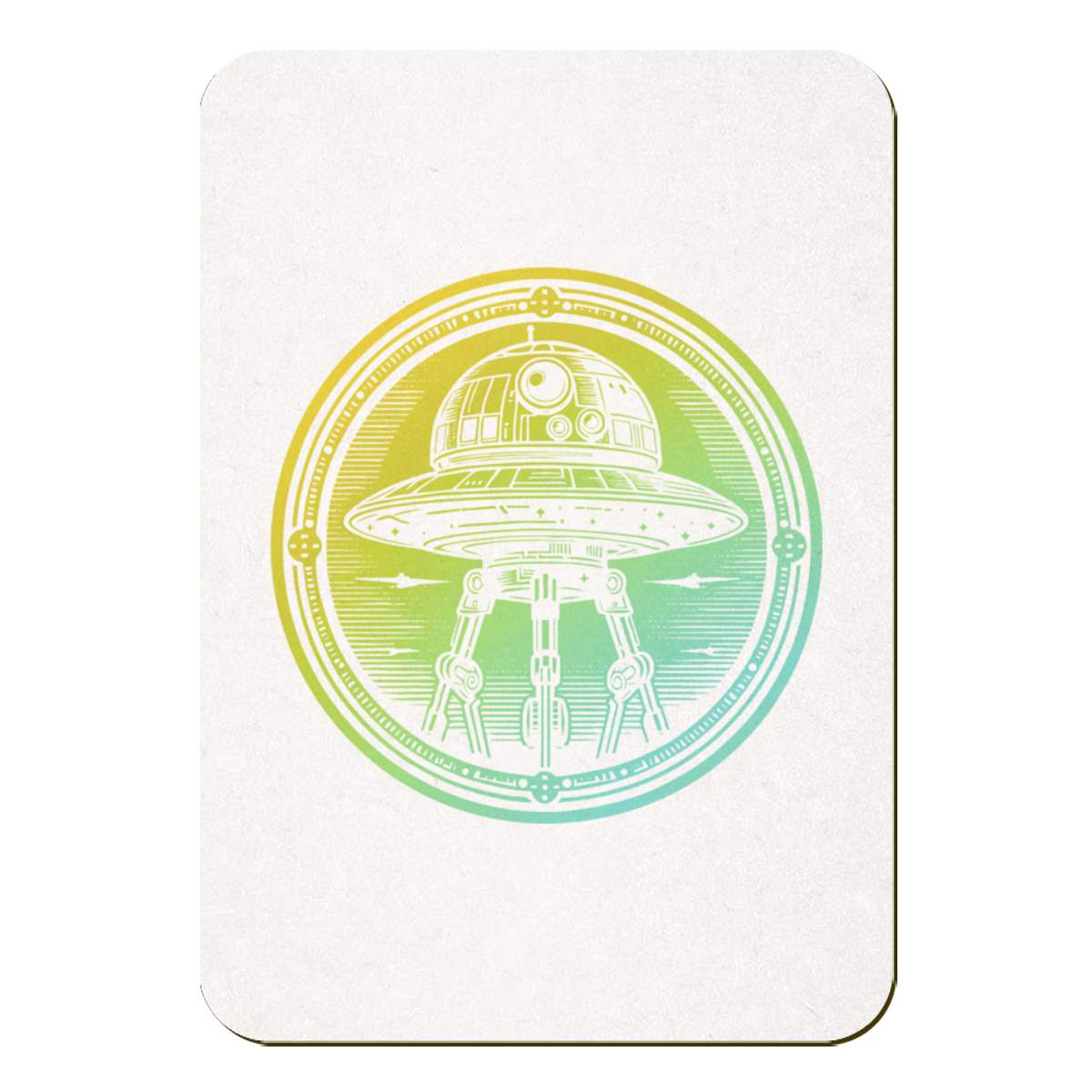 'Alien Space Ship' Rectangular Fridge Magnet - Decorative Refrigerator & Whiteboard Magnet for Home, Kitchen or Office - 70mm x 49mm (FM00052595)