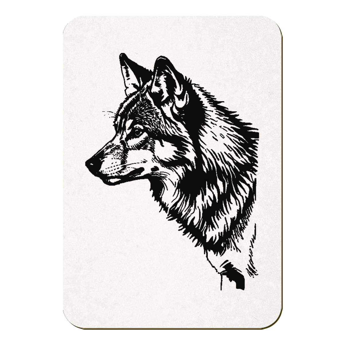 'Mexican Wolf Profile' Rectangular Fridge Magnet - Decorative Refrigerator & Whiteboard Magnet for Home, Kitchen or Office - 70mm x 49mm (FM00052878)
