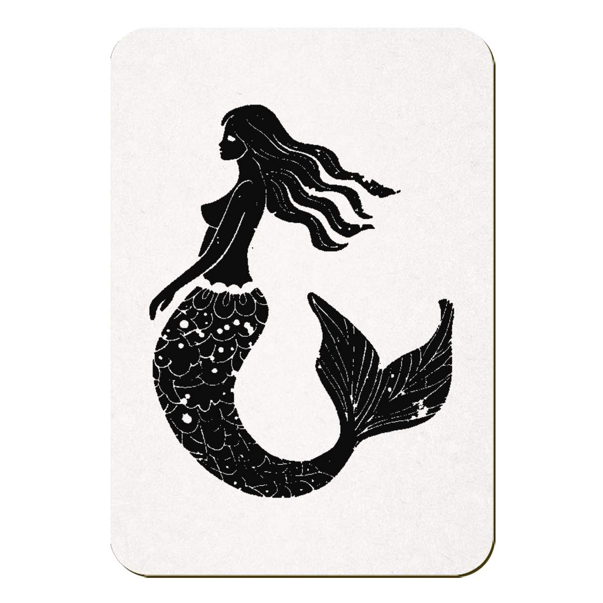 'Abstract Mermaid' Rectangular Fridge Magnet - Decorative Refrigerator & Whiteboard Magnet for Home, Kitchen or Office - 70mm x 49mm (FM00052919)