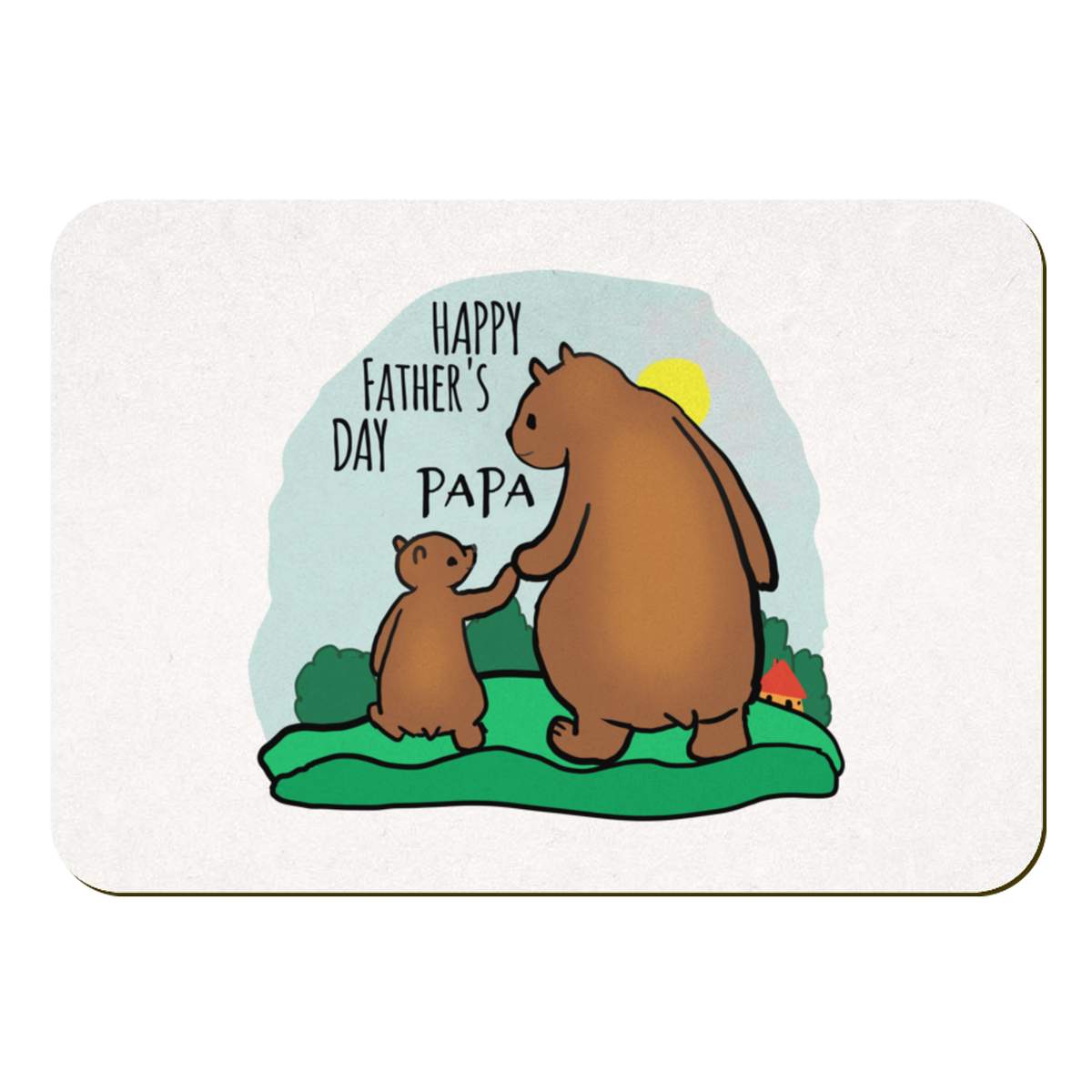 'Happy Father's Day Papa' Rectangular Fridge Magnet - Decorative Refrigerator & Whiteboard Magnet for Home, Kitchen or Office - 70mm x 49mm (FM00053193)