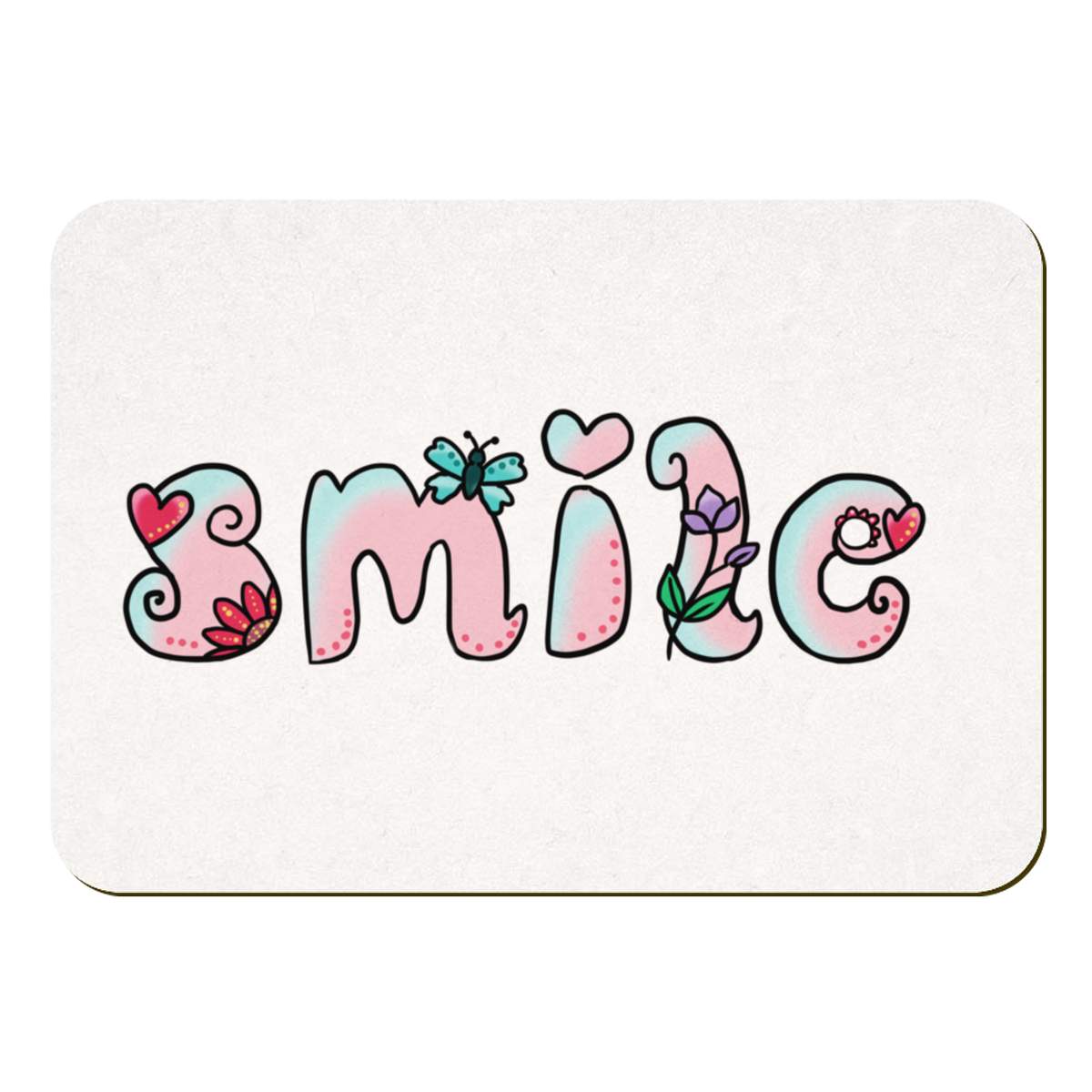 'Smile' Rectangular Fridge Magnet - Decorative Refrigerator & Whiteboard Magnet for Home, Kitchen or Office - 70mm x 49mm (FM00053380)