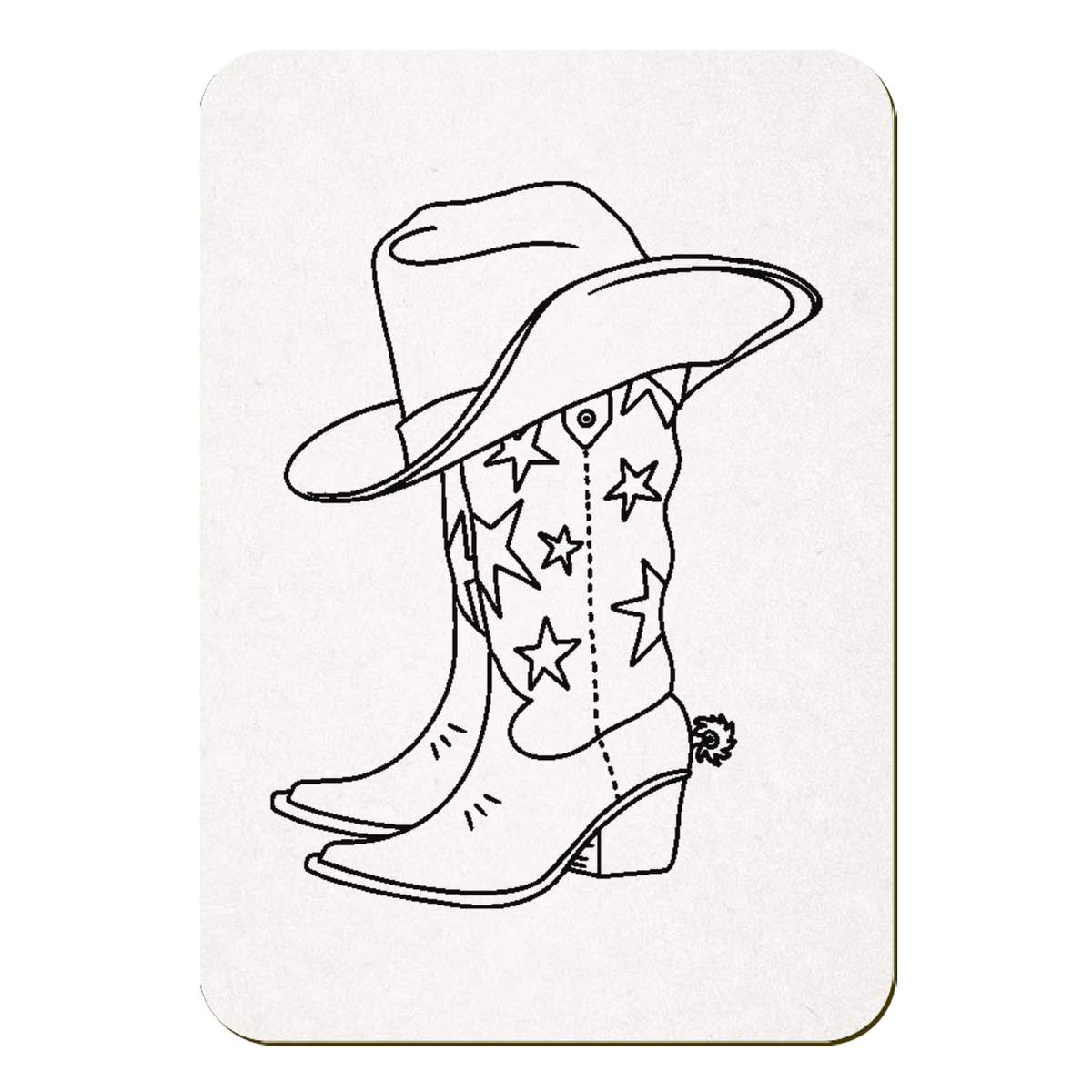 'Star Cowboy Boots & Hat' Rectangular Fridge Magnet - Decorative Refrigerator & Whiteboard Magnet for Home, Kitchen or Office - 70mm x 49mm (FM00056851)