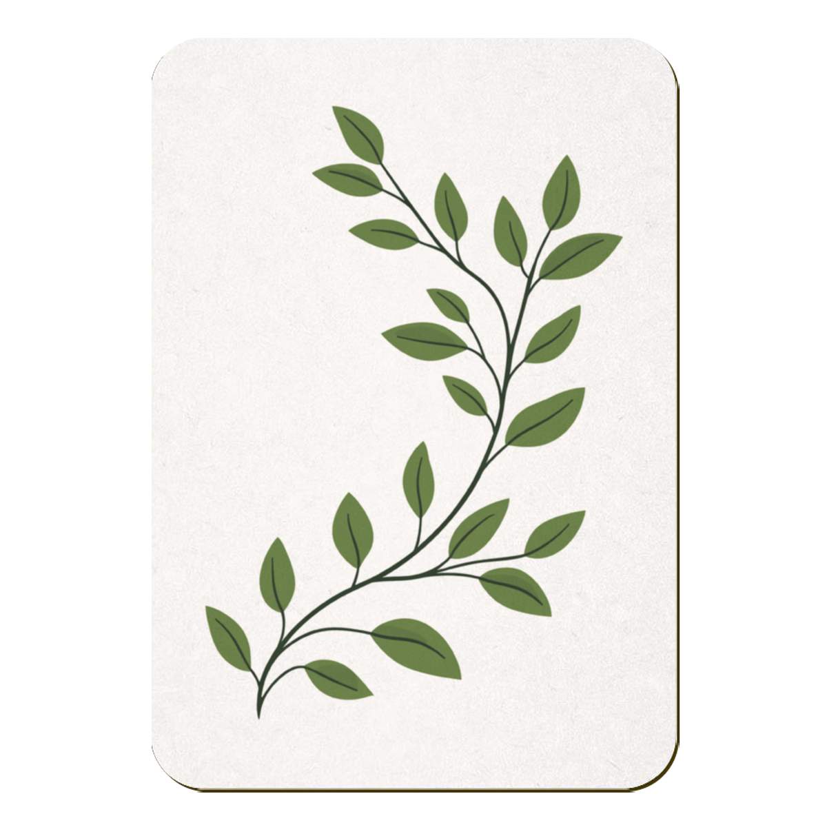 'Greek Green Leaf Branch' Rectangular Fridge Magnet - Decorative Refrigerator & Whiteboard Magnet for Home, Kitchen or Office - 70mm x 49mm (FM00057091)