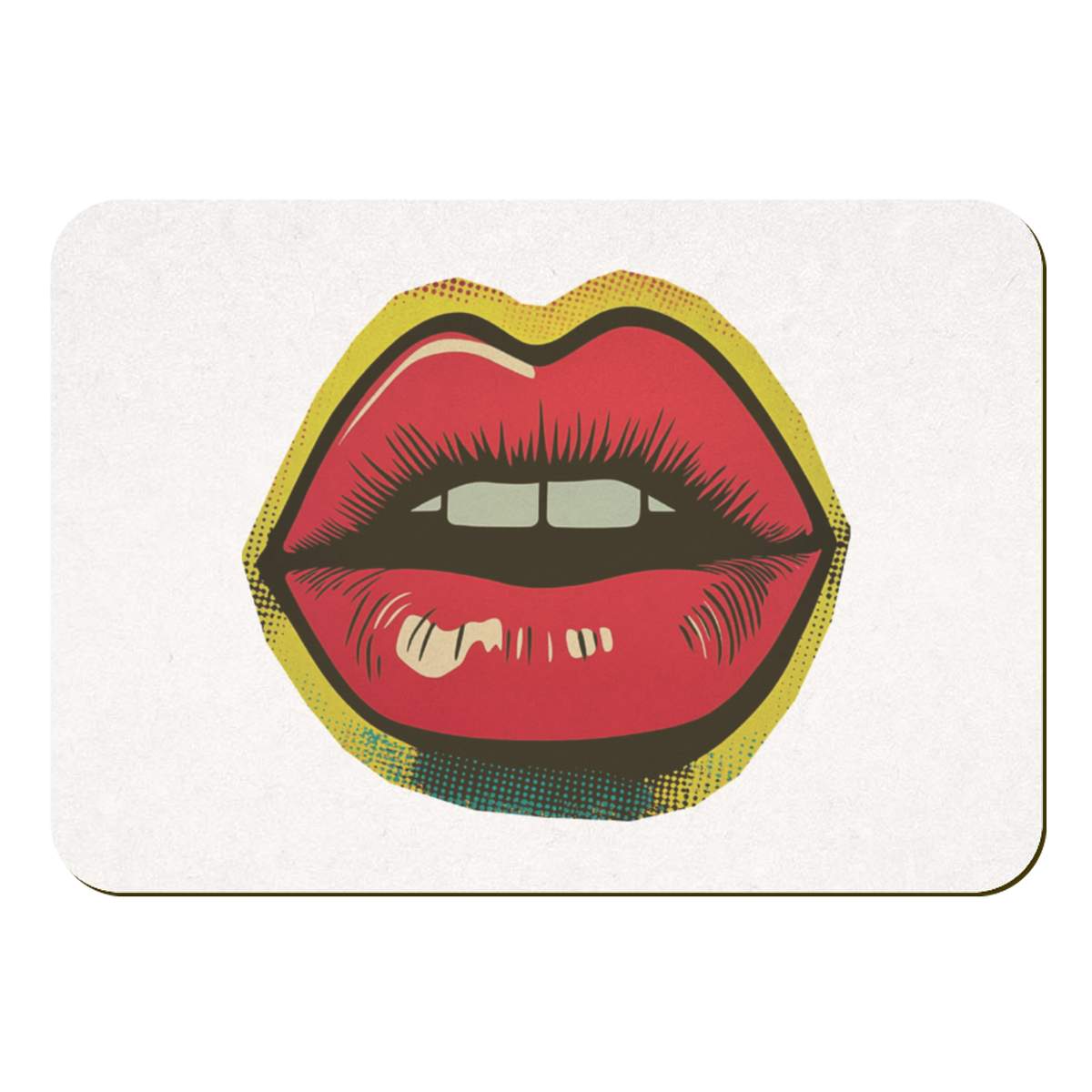 'Open Lips' Rectangular Fridge Magnet - Decorative Refrigerator & Whiteboard Magnet for Home, Kitchen or Office - 70mm x 49mm (FM00057128)