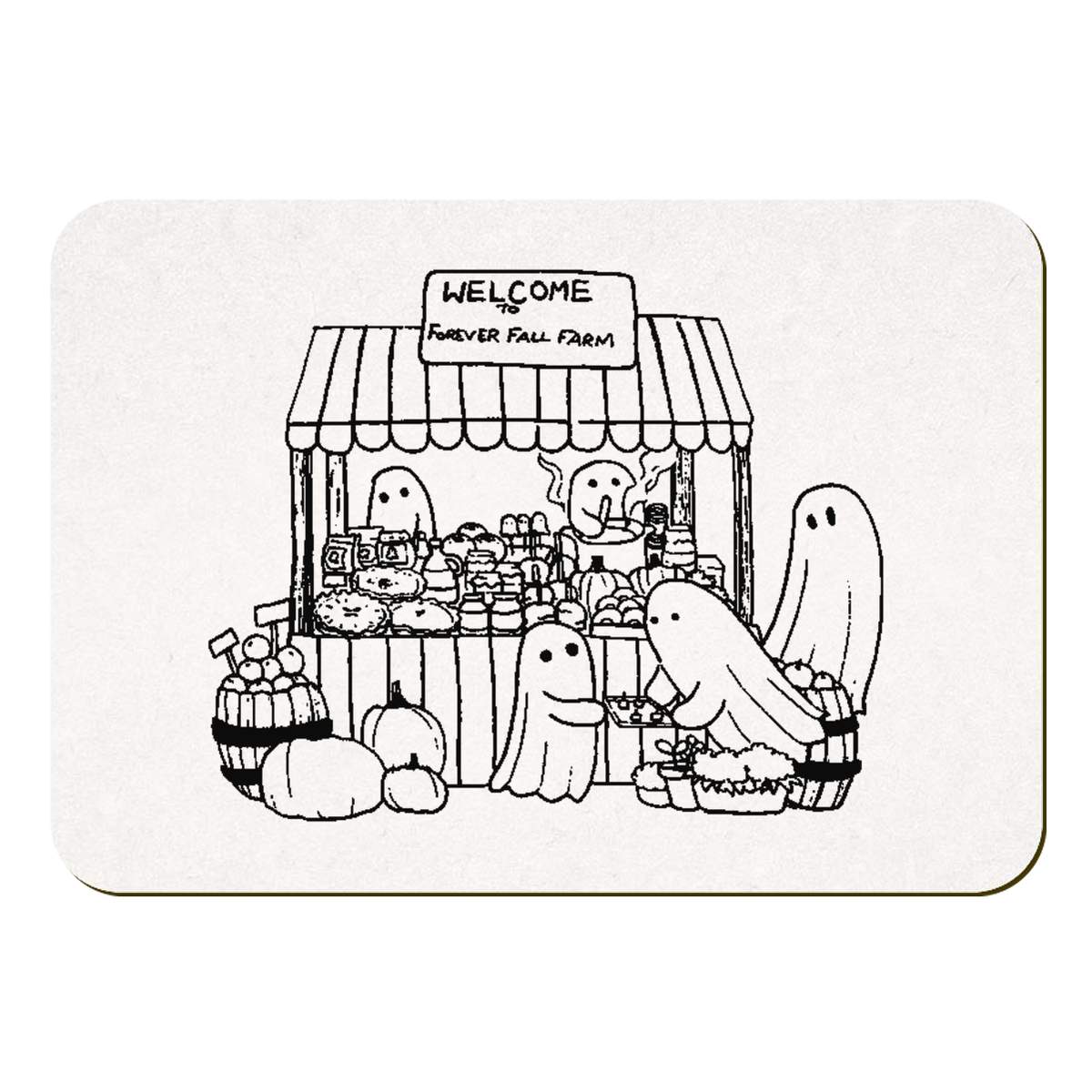 'Ghost Market Stall' Rectangular Fridge Magnet - Decorative Refrigerator & Whiteboard Magnet for Home, Kitchen or Office - 70mm x 49mm (FM00057169)