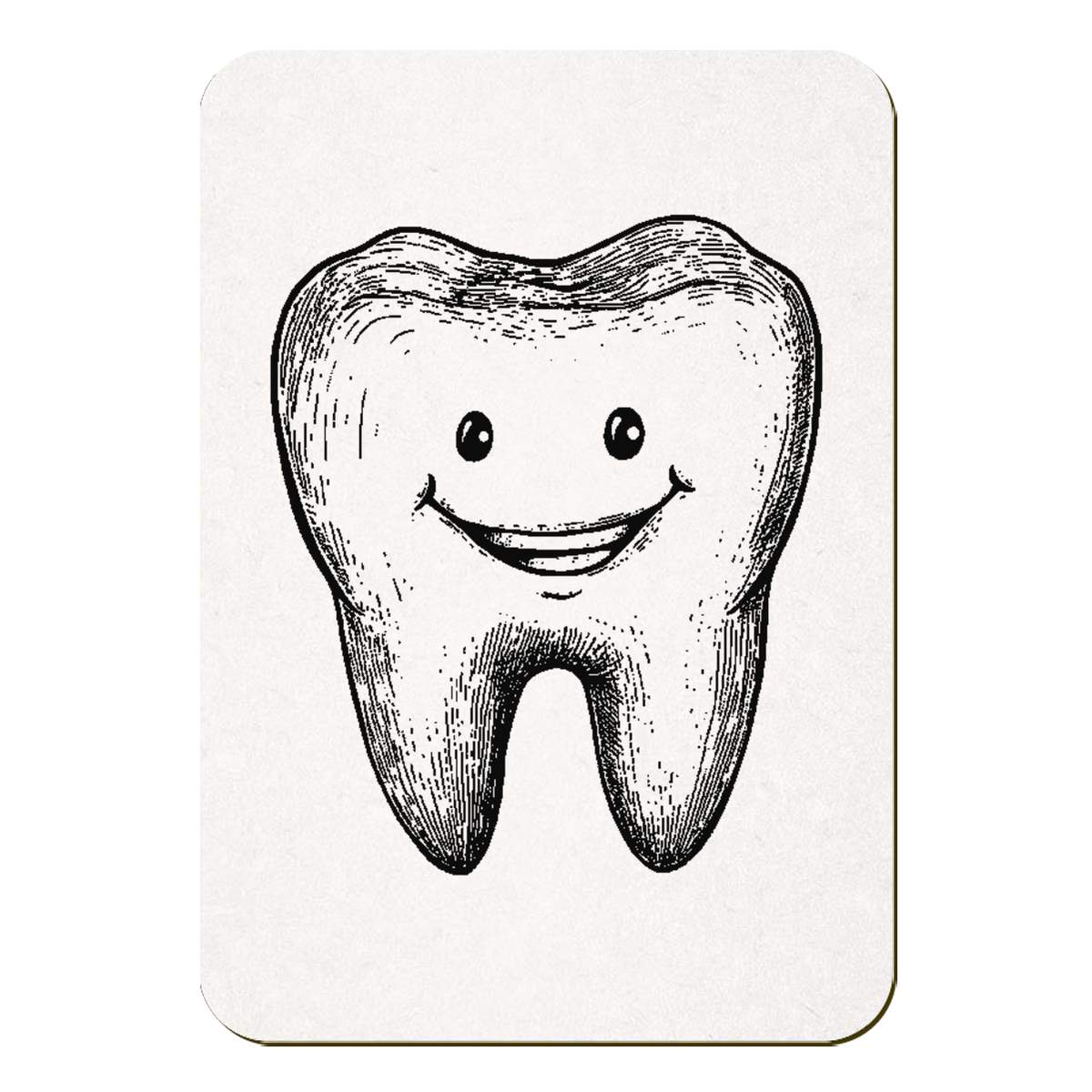 'Smiling Tooth' Rectangular Fridge Magnet - Decorative Refrigerator & Whiteboard Magnet for Home, Kitchen or Office - 70mm x 49mm (FM00057243)