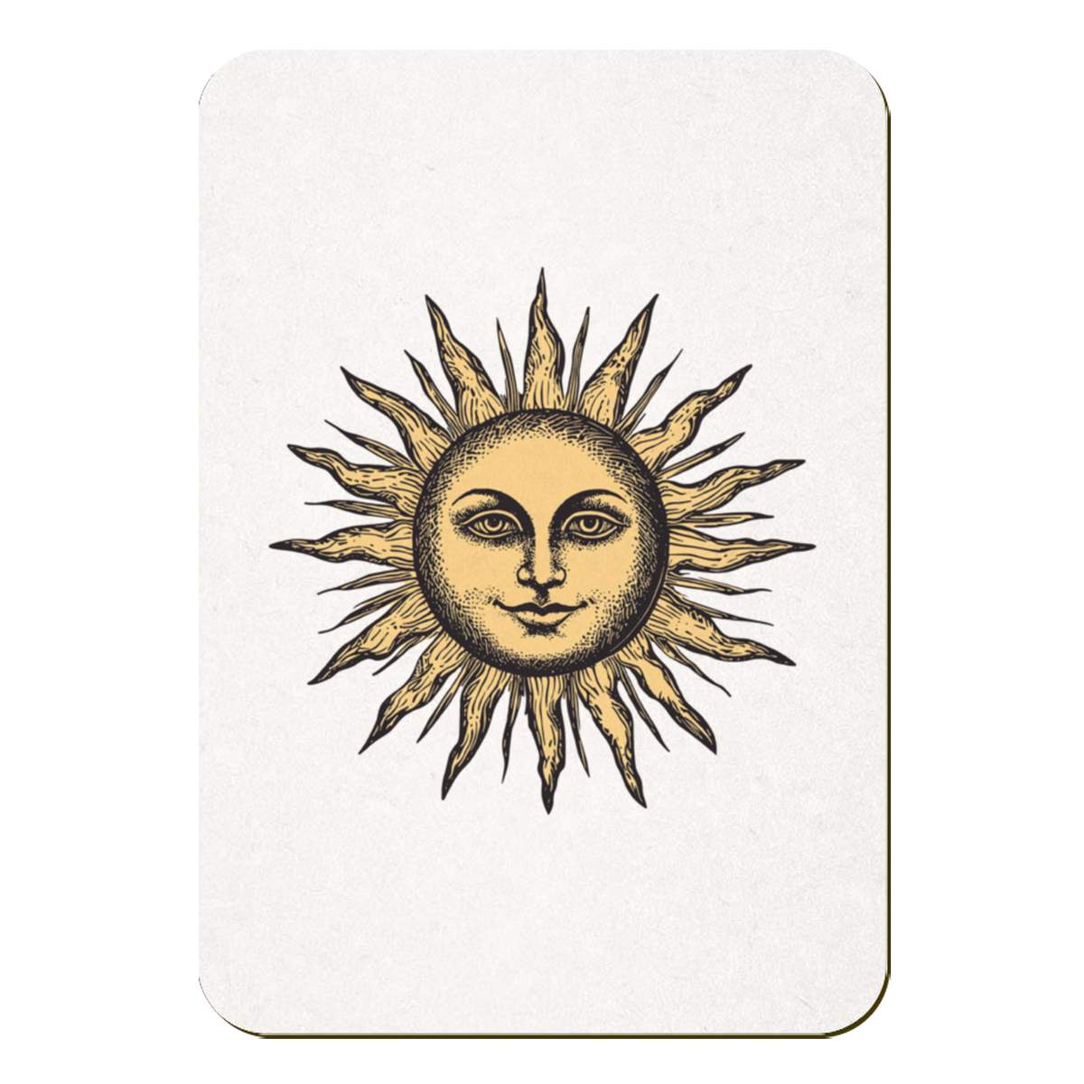 'Vintage Sun with Face' Rectangular Fridge Magnet - Decorative Refrigerator & Whiteboard Magnet for Home, Kitchen or Office - 70mm x 49mm (FM00057269)