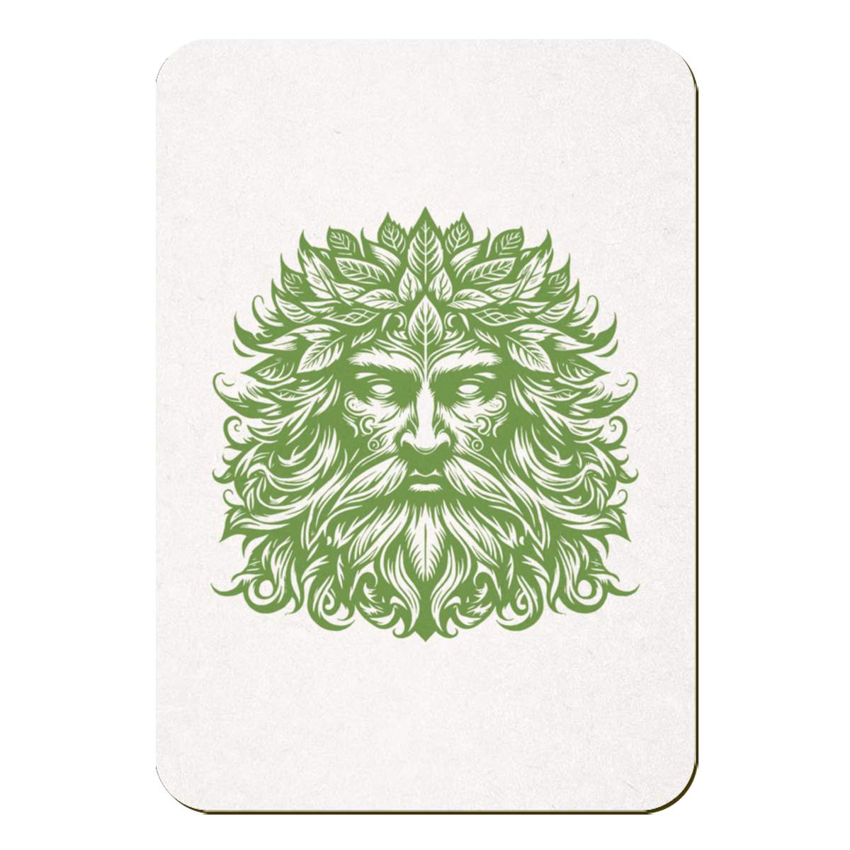 'Green Man Face' Rectangular Fridge Magnet - Decorative Refrigerator & Whiteboard Magnet for Home, Kitchen or Office - 70mm x 49mm (FM00057402)