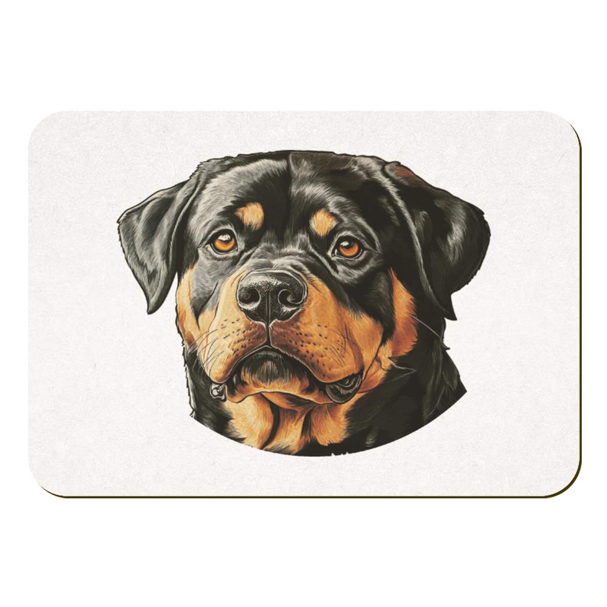 'Rottweiler Dog Portrait' Rectangular Fridge Magnet - Decorative Refrigerator & Whiteboard Magnet for Home, Kitchen or Office - 70mm x 49mm (FM00058129)