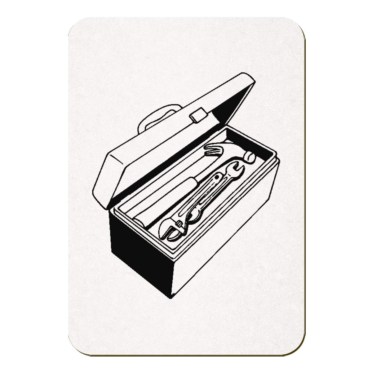 'Toolbox with Hammer and Spanner' Rectangular Fridge Magnet - Decorative Refrigerator & Whiteboard Magnet for Home, Kitchen or Office - 70mm x 49mm (FM00058202)