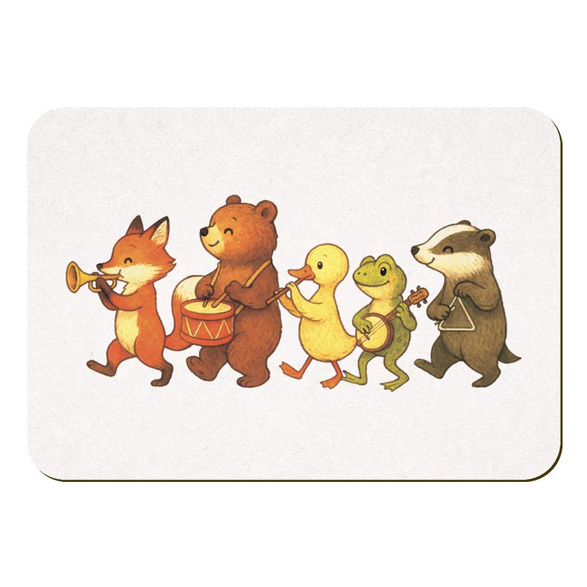 'Musical Animal Parade' Rectangular Fridge Magnet - Decorative Refrigerator & Whiteboard Magnet for Home, Kitchen or Office - 70mm x 49mm (FM00059199)
