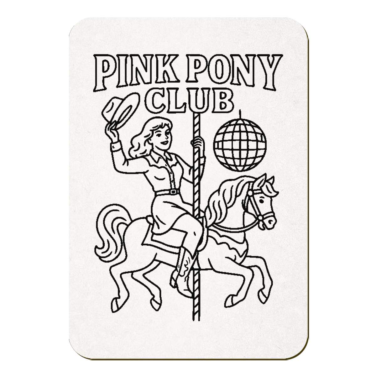 'Pink Pony Club' Rectangular Fridge Magnet - Decorative Refrigerator & Whiteboard Magnet for Home, Kitchen or Office - 70mm x 49mm (FM00059270)