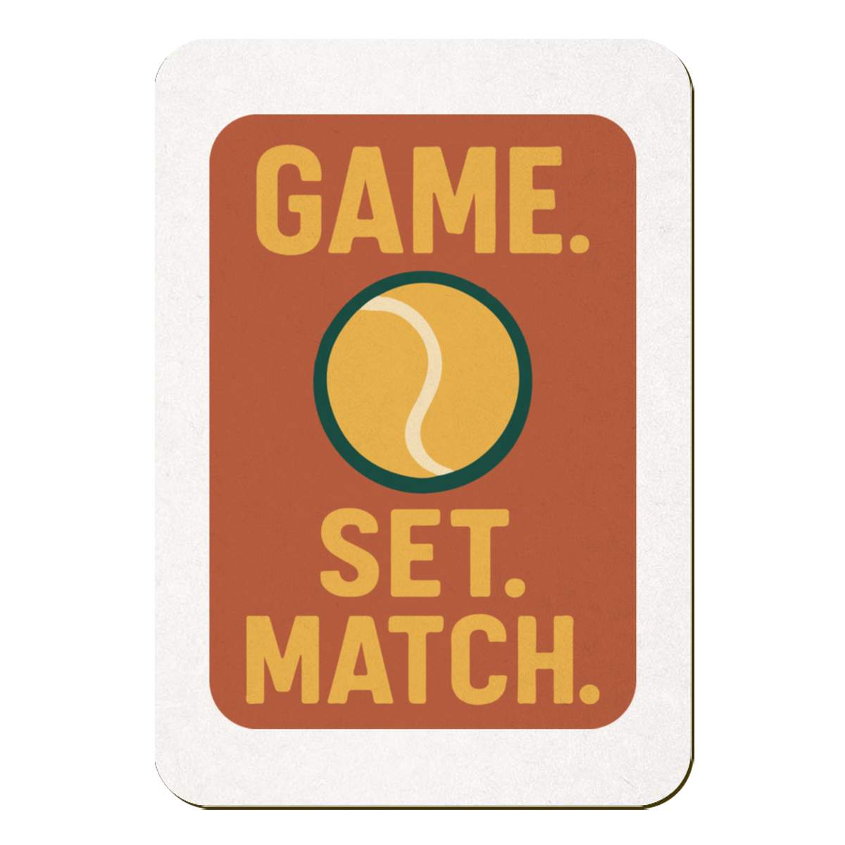 'Tennis Game Set Match' Rectangular Fridge Magnet - Decorative Refrigerator & Whiteboard Magnet for Home, Kitchen or Office - 70mm x 49mm (FM00059314)