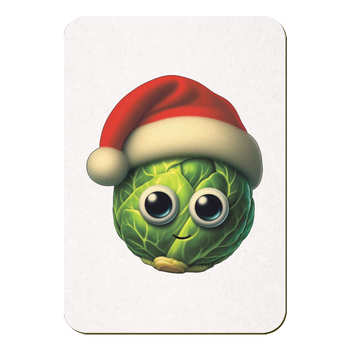 'Brussels Sprout Santa Hat' Fridge Magnet - 70mm x 49mm - Decorative Refrigerator & Whiteboard Magnet for Home, Kitchen or Office (FM00061440)