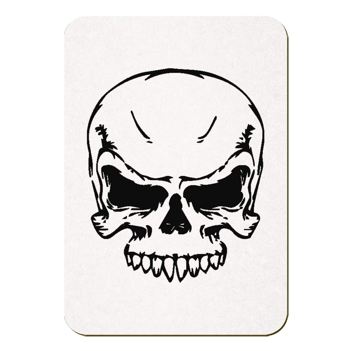 'Threatening Skull Illustration' Rectangular Fridge Magnet - Decorative Refrigerator & Whiteboard Magnet for Home, Kitchen or Office - 70mm x 49mm (FM00061879)