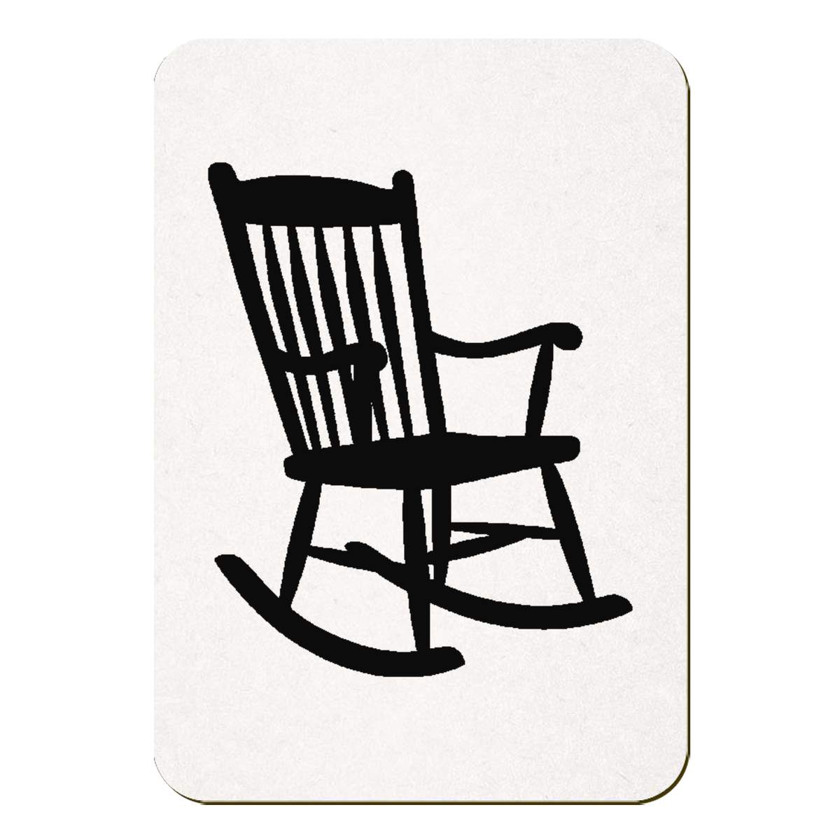 'Rocking Chair Silhouette ' Rectangular Fridge Magnet - Decorative Refrigerator & Whiteboard Magnet for Home, Kitchen or Office - 70mm x 49mm (FM00066216)