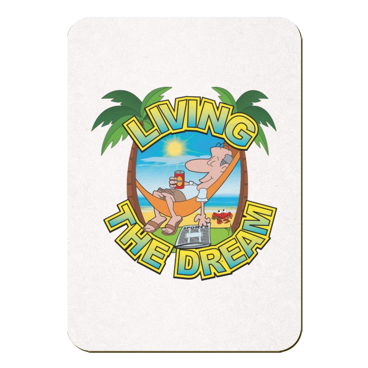 'Living The Dream' Rectangular Fridge Magnet - Decorative Refrigerator & Whiteboard Magnet for Home, Kitchen or Office - 70mm x 49mm (FM00067566)