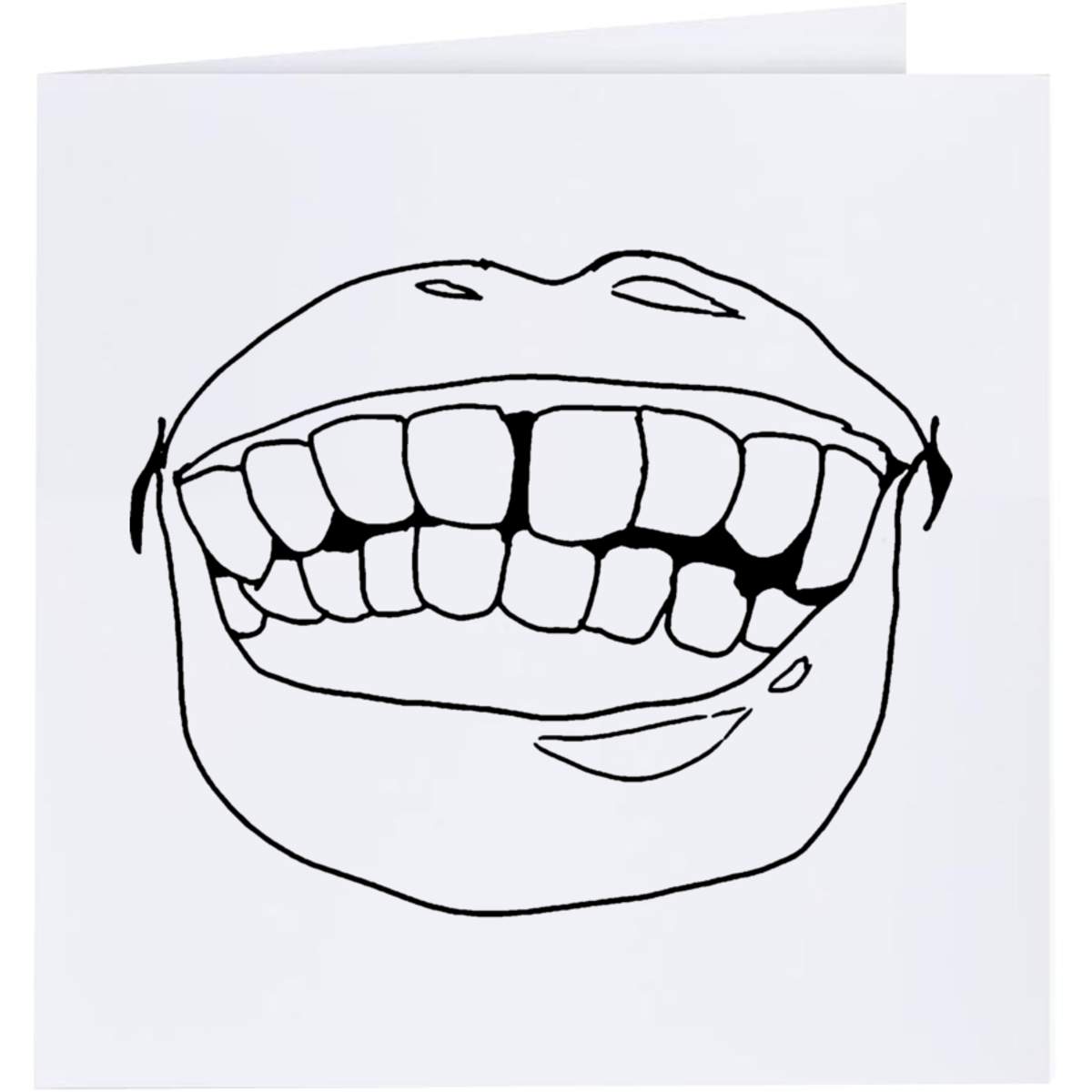 'Mouth Showing Teeth' Greeting / Occasion Card - Blank Inside for Birthdays, Thank You Notes, Invitations and Gifts (GC021777)