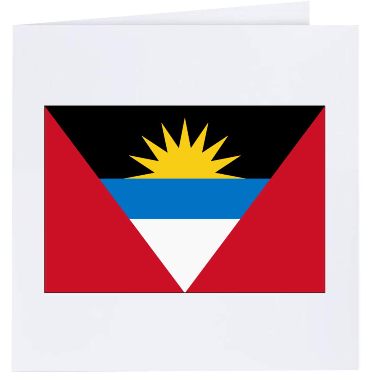 'Antigua & Barbuda Flag' Greeting / Occasion Card - Blank Inside for Birthdays, Thank You Notes, Invitations and Gifts (GC023018)
