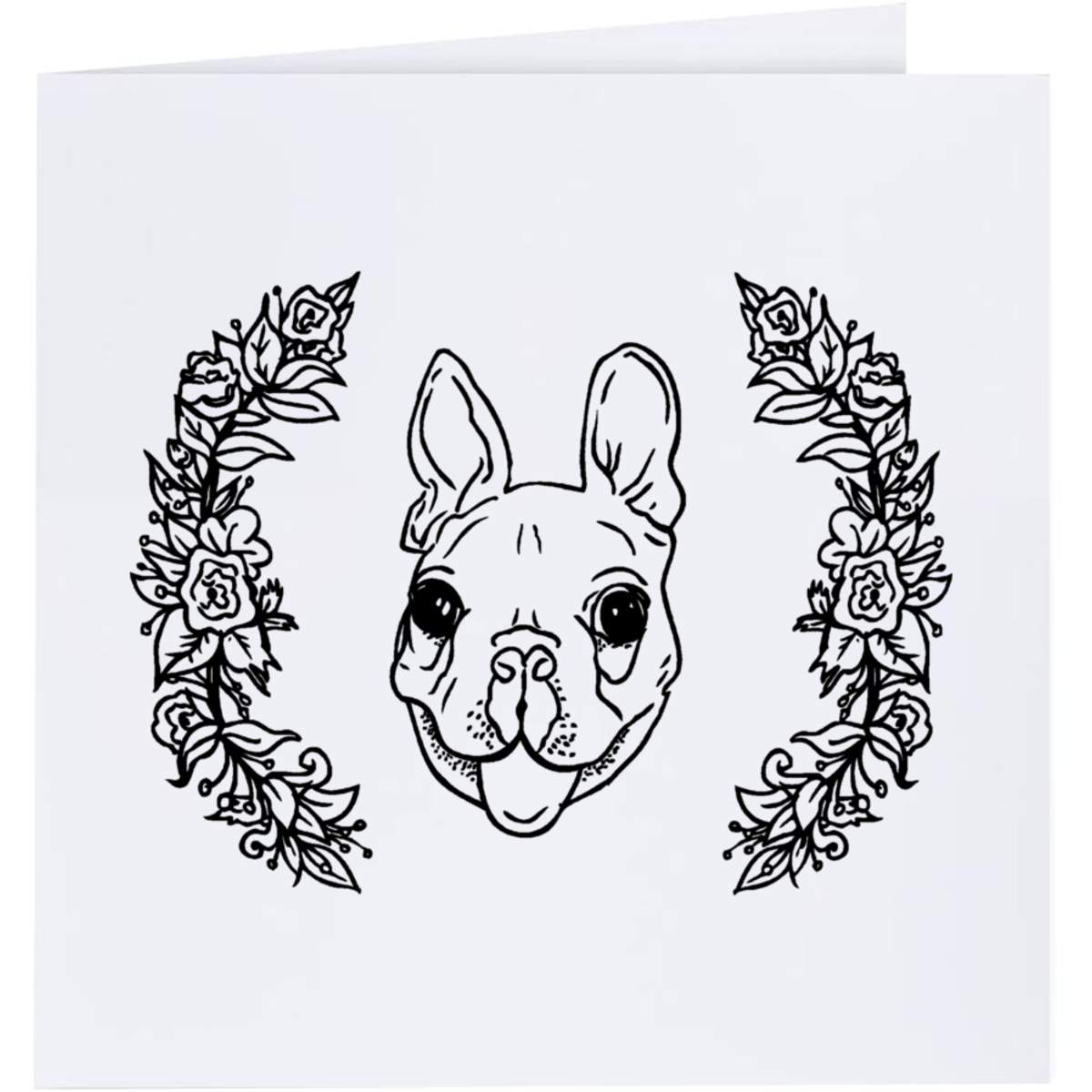'Floral Boston Terrier' Greeting Cards (GC008317)