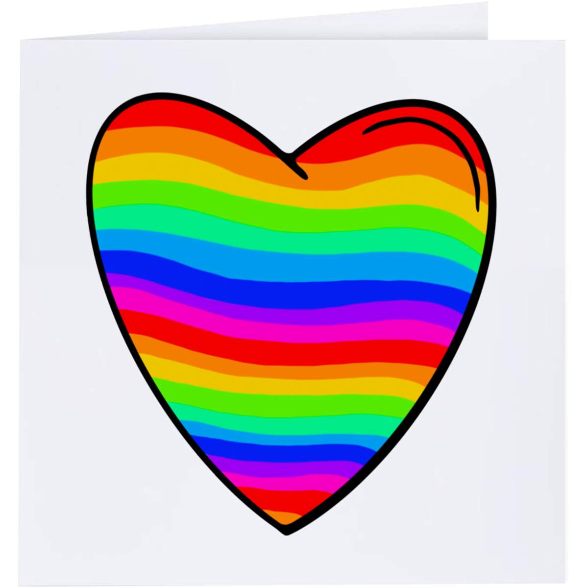 'Rainbow Heart' Greeting / Occasion Card - Blank Inside for Birthdays, Thank You Notes, Invitations and Gifts (GC031381)