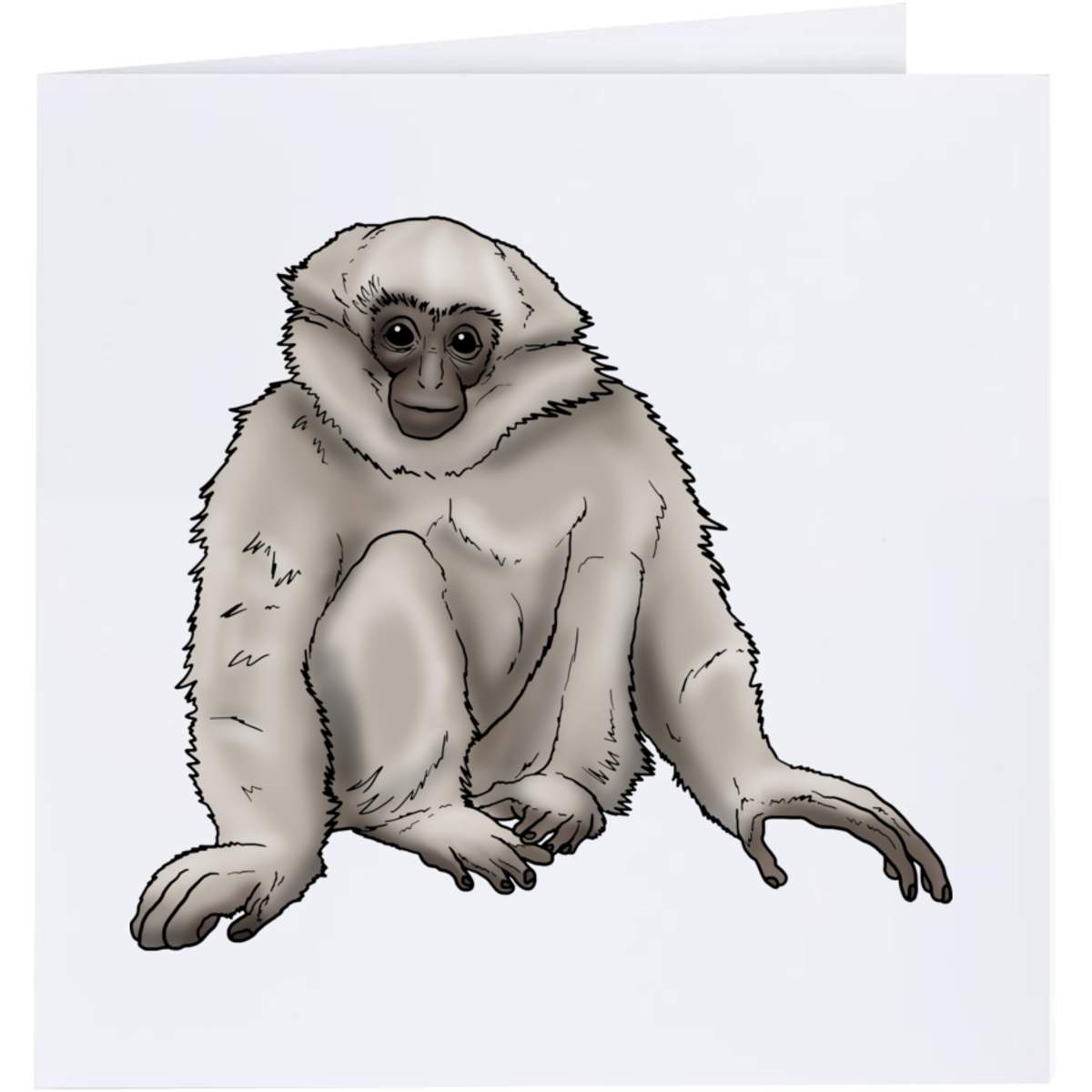 'Silvery Gibbon' Greeting Cards (GC031794)