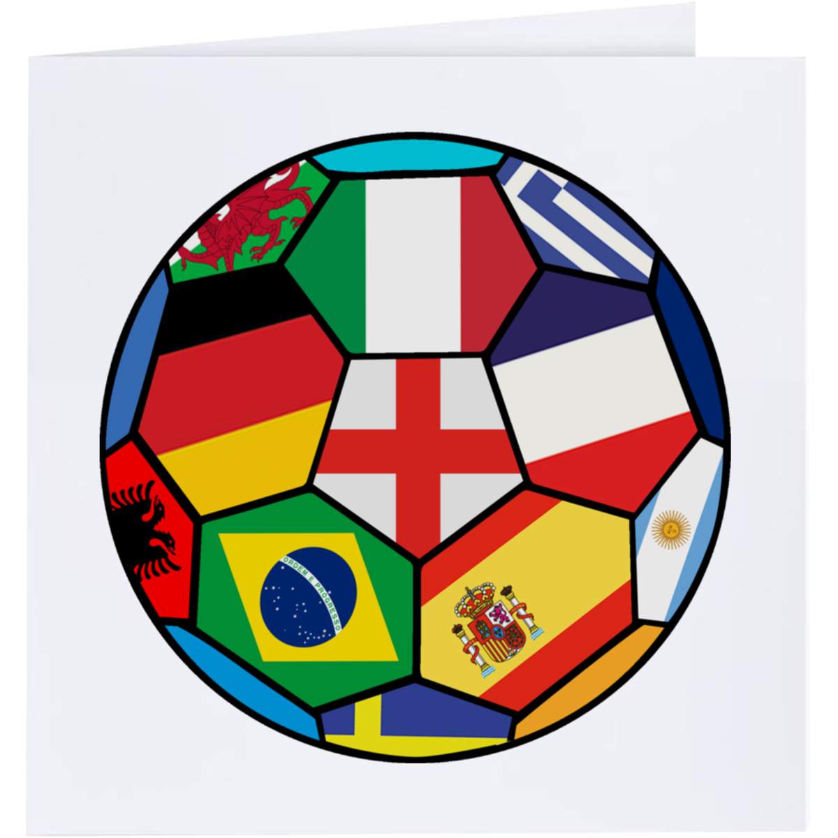 'World Cup Flags Football' Greeting Cards (GC036463)