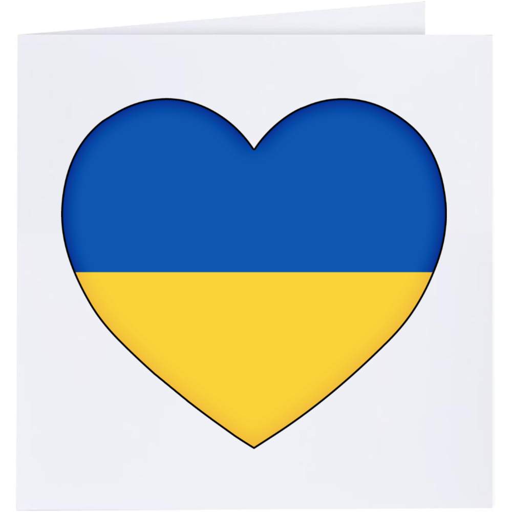 'Ukraine Flag Love Heart' Greeting Cards (GC038246)