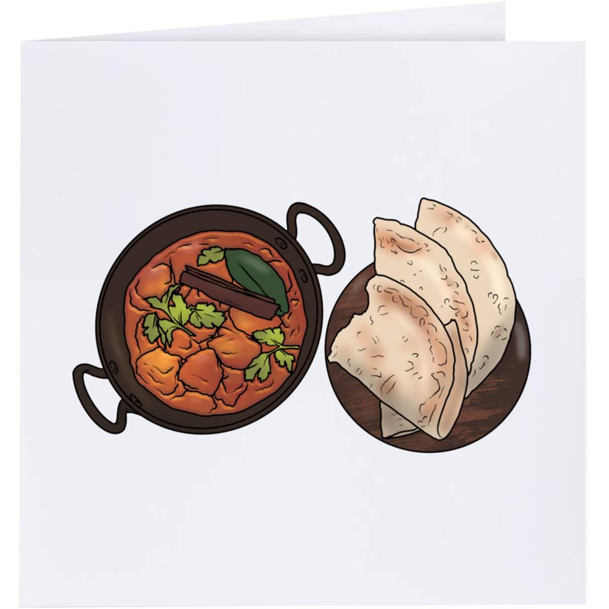 'Curry Bowl & Naan Bread' Greeting Cards (GC038605)