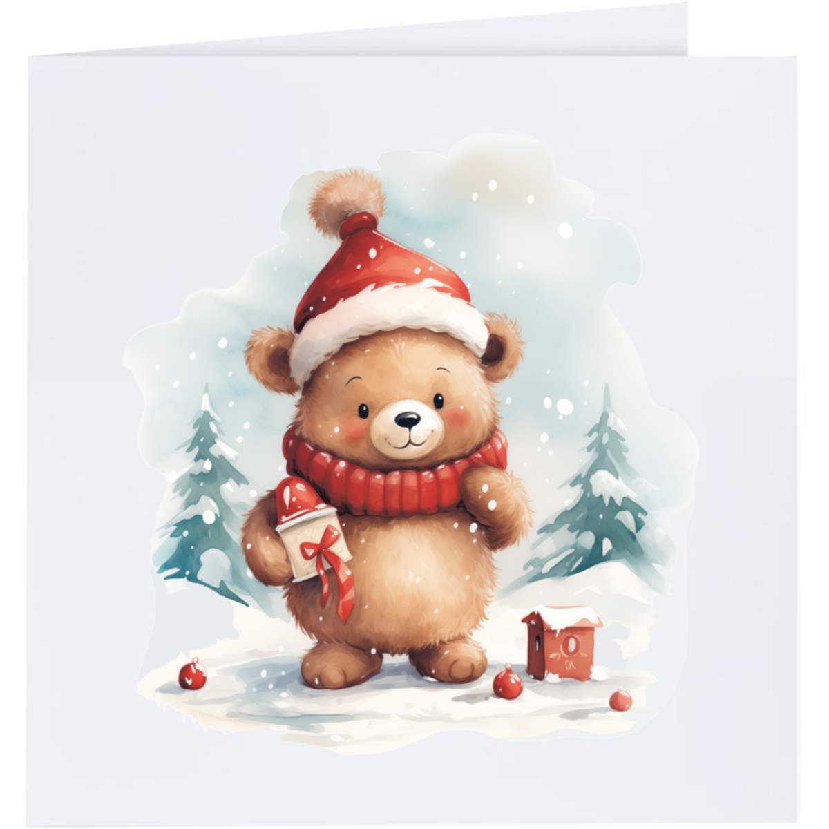 'Cute Christmas Teddy' Greeting Cards (GC042457)